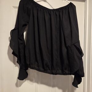 Boohoo Black Off-Shoulder Blouse